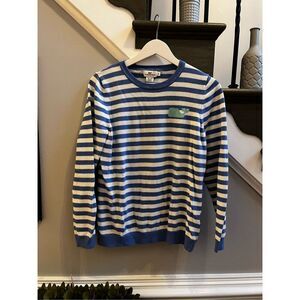 Vineyard Vines Blue & White Stripe Whale Knit Sweater sz M